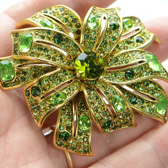 Vintage Kenneth Jay Lane KJL Crystal Flower Pin Brooch - Picture 3 of 6